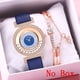 thumbnail image 5 of Pulseras para mujer, regalos para mujer LINJIE Reloj de cuarzo de moda para mujer Reloj con correa de cuero Reloj analógico Conjunto Reloj de aleación, 5 of 5