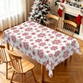 thumbnail image 5 of Nanqianyi Burgundy Snowflake Tablecloth For Winter Holiday Decor,60"x120",Waterproof Stain Resistant Table Cover, 5 of 6