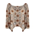 thumbnail image 4 of Halloween Sweater for Women Crochet Pumpkin Ghost Graphic Oversized Knit Pullover Cozy Fall Sweater Women's Pullover Sweater Tops, 4 of 4