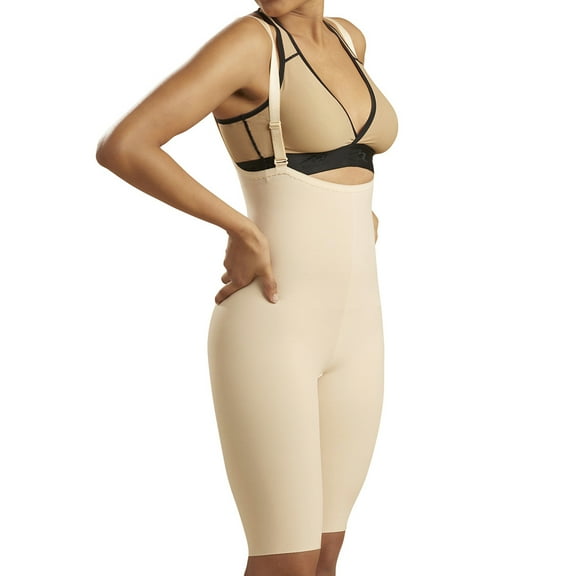 Marena FBS Stage 2 Short Length Zipperless Girdle with Suspenders - Adjustable Shoulder Straps - Beige - Small