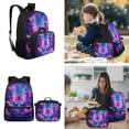 thumbnail image 5 of HUIACONG Kids Backpack Set 4-IN-1 Neon Purple Butterfly for 6-12 Boys Girls Spine Protective School Backpack Detachable Lunch Box Pencil Case Water Bottle Holder Lightweight, 5 of 7