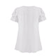thumbnail image 5 of Camisetas Casuales de Manga Corta de las Mujeres con Cuello en V, Cuello Redondo, Color Sólido Blusa Ligera de Poliéster, 5 of 7
