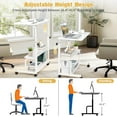 thumbnail image 3 of Height Adjustable Standing Desk with Power Outlets, Computer Desk Portable Rolling Desk, Mobile Stand Up Desk Laptop Desk, Home Office Desk Study Table Work Writing Desk for Home Office, 3 of 6