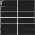 thumbnail image 2 of CHL-Black Subway Tile Peel and Stick Backsplash for Kitchen 12"x12" Stick on Back Splashes for Kitchens Peel and Stick Wall Tiles for Bathroom Shower Stick on Tile Stickers Renter Friendly 5 Tile, 2 of 4