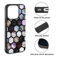 thumbnail image 2 of FINCIBO Soft Rubber Protector Cover Case for Apple iPhone 14 Pro 6.1" 2022, Mix Marble Tiles Black BG, 2 of 5