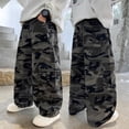 thumbnail image 2 of LRen Kid Boys Baggy Jeans Wide Leg Ripped Elastic Waist Loose Denim Pants Fashion Soft Trousers Straight Back To School Jeans, 2 of 7