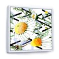 thumbnail image 3 of Designart 'Wild Spring Chamomile Flowers On Geometric Lines' Traditional Framed Canvas Wall Art Print, 3 of 5