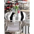 thumbnail image 6 of Outdoor Tablecloth with Umbrella Hole Zipper Black Gray Striped Round Tablecloth 54" Waterproof Outside Table Cloth Farmhouse Stripe Art Patio Table Cover Tablecloths for Picnic Party, 6 of 8