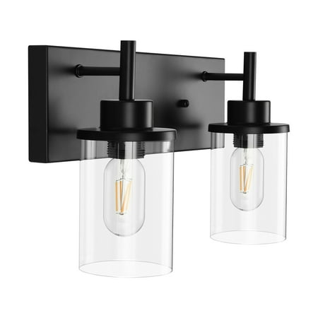 

GoYeel Bathroom Vanity Light Fixtures 2 Light Wall Sconce Black