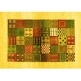 thumbnail image 1 of Ahgly Company Indoor Rectangle Abstract Yellow Contemporary Area Rugs, 2' x 4', 1 of 4