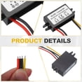 thumbnail image 3 of DC 12,24V(8V-36V) to DC 5V Power Converter 2A 10W Step Down Converter Voltage Reducer Waterproof Transformer Power Supply Module Power Adapter for Car Truck Solar System, 3 of 7