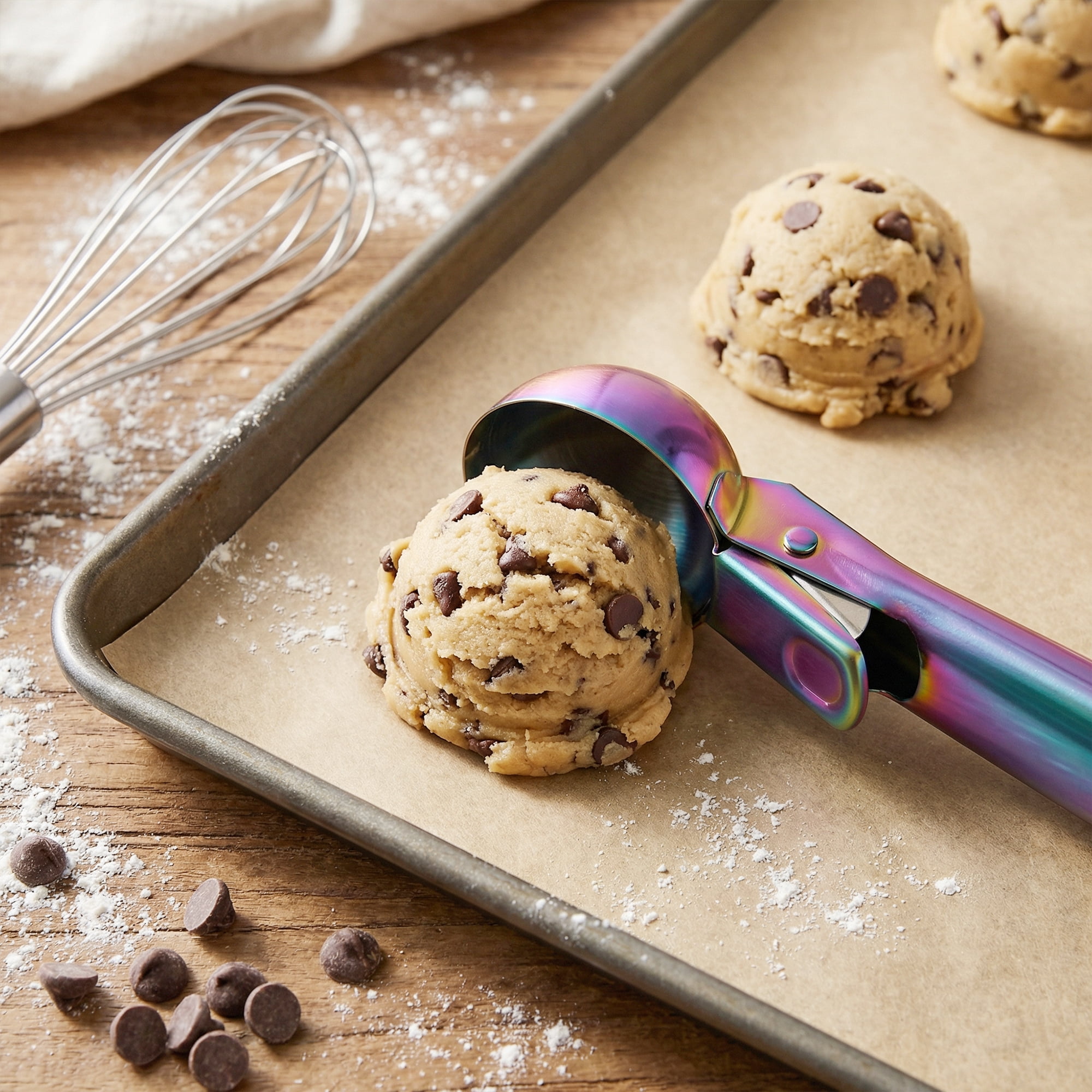 Unique Bargains Stainless Steel Pop-out Scooper with Handle Colorful