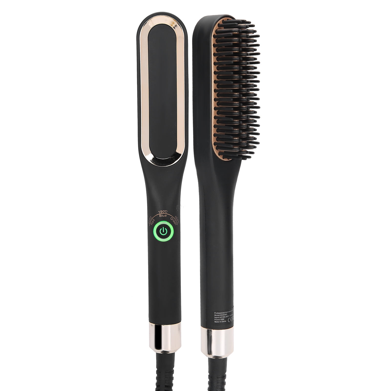 Youthink Heated Beard Brush Electric Mini Beard Straightening Comb Straightening Brush With Umanized Lighting Design Multifunctional Hair Straighten