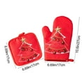 thumbnail image 3 of Lilixerw 2 PCS Christmas Oven Mitts,Heat Resistant Baking Gloves for Microwave&Grill,Festive Kitchen Cooking Protection Tool,10.62Inch Red, 3 of 6