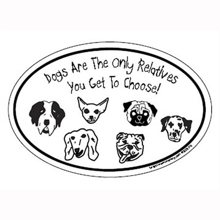 UPC: 0729173912384 | Dogs are The Only Relative You Get To Choose Oval Magnet – One Size
