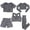 Dark Gray, variant on 5 Piece Yoga Set For Women, Complete Workout Outfit Gym Sets With Comfortable Stretch, Yoga Pants With Pockets, 2 Piece Sport Outfit, Pilates Athletic Active Wear