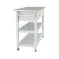 thumbnail image 2 of Clearance! Stainless Steel Table Top White Kicthen Cart With Two Drawers, 2 of 6