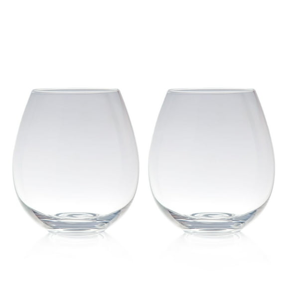 Big Betty - Stemless XL Premium Jumbo Wine Glass Set - 2 Glasses - Each Holds a Whole Bottle of Wine - Clear