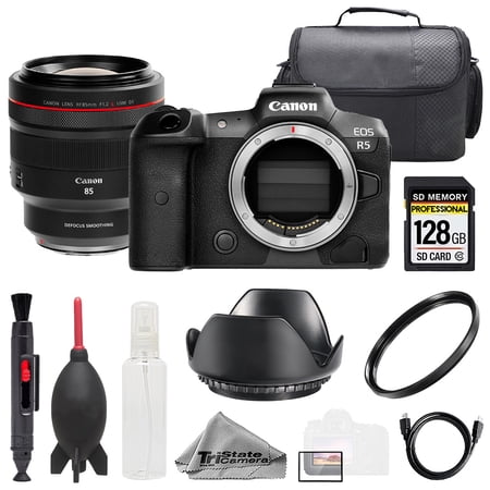 Canon EOS R5 Camera + RF 85mm f/1.2 L USM DS Lens +128GB+ Bag+ UV Filter- Basic Kit (International Version)