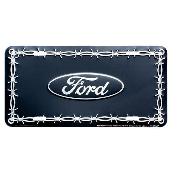 Hangtime Ford Oval Barbed Wire 6x12 inch License Plate