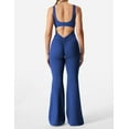 thumbnail image 3 of Women Workout Flare Jumpsuits Sexy Backless Gym Bodycon Scrunch Butt Yoga Rompers V Back Lizvette, 3 of 6
