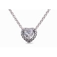 thumbnail image 2 of PANDORA Elevated Heart Cubic Zirconia Pendant Adjustable Chain Necklace, Sterling Silver, 18", 2 of 4
