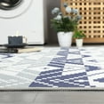thumbnail image 6 of Garvee 5'x8' Indoor Outdoor Area Rugs, Waterproof Modern Print Pattern Non Slip Floor Carpet, Stain Resistant Carpet For Living Room Bedroom Backyard Patio, Blue and White, 6 of 8