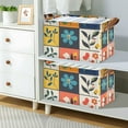 thumbnail image 2 of Yayeee Foldable Storage Basket for Shelves with Handles Set of 2 Waterproof Cloth Bins, Floral Patterns, 2 of 7