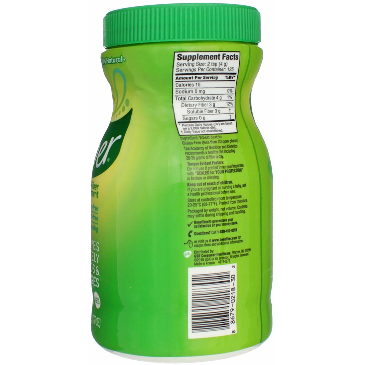 Benefiber Fiber Supplement Non-Thickening Powder, Sugar Free, Unflavored 17.60 oz (Pack of 3)