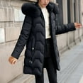 thumbnail image 6 of Women's Plus Size Quilted Jacket Casual Colored Long-Sleeved Hooded Jacket Oversized Puffer Coat(Black 3XL), 6 of 8