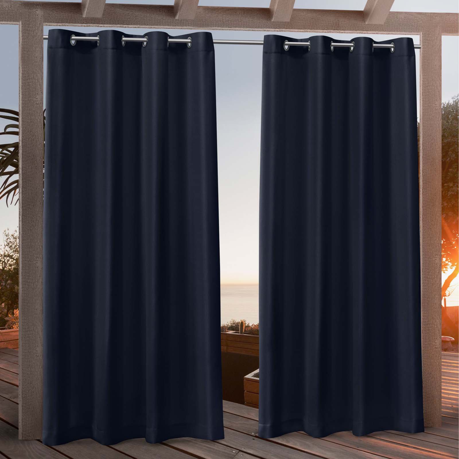 Nicole Miller New York Canvas Indoor/Outdoor Grommet Top Curtain Panel Pair - image 1 of 10