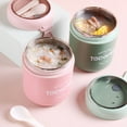 thumbnail image 2 of Japanese-Inspired 304 Stainless Steel Insulated Food Jar with Lid & Spoon, Portable Heat-Retention Soup Cup for Breakfast/Soup, Leakproof & Easy to Clean, Lightweight Design for On-the-Go, Blue PP, 2 of 5