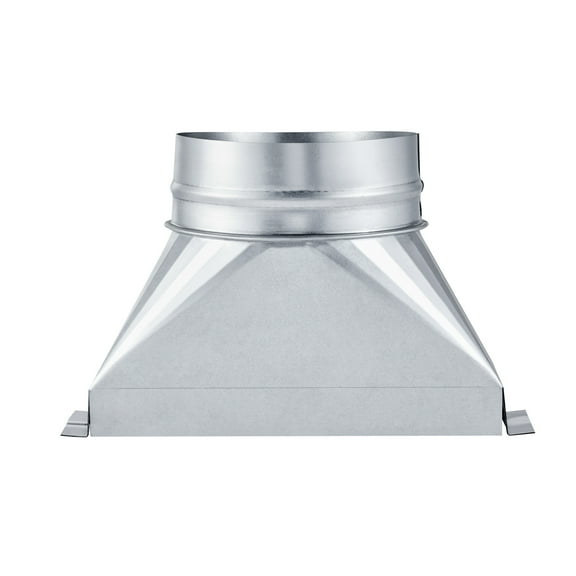 KFFKFF Galvanized Duct Boot, 3-1/4 x 10 x 6 inch End Boot, Rectangular to Round Transition for HVAC Systems and Floor Registers, Simple Installation, Silver (6 in Round Pipe)