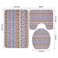 thumbnail image 3 of Boho Blue Knitted Ethnic Pattern Bathroom Rugs Sets 3 Piece,Toilet Cover Set,Absorbent Non Slip Bathroom Mats Sets with U-Shaped Contour Rug Toilet Rug Set, 3 of 5
