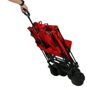 Ozark Trail Hazel Creek Extra Large Wagon with Extended Handle, Red, Outdoor, Camping, Height 50.5 inches