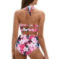 thumbnail image 2 of Renewold Hibiscus Flowers Tankini for Women Size 2XL Ruched Tie Knot Bikini Sets 2 Pieces Fashion Bathing Suit Mesh Lining Quick Dry Swimming Suits with Adjustable Strap, 2 of 6