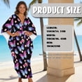 thumbnail image 2 of DISNIMO Butterfly Flower Print Kaftan Dress for Women Plus Size Summer Swimsuit Cover ups V Neck Batwing Sleeve Bathing Suit Coverups Casual Loose Caftan Dresses, 2 of 7