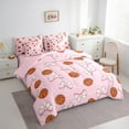 thumbnail image 4 of jejeloiu Kawaii Bowtie Bowknot Bedding Comforter Set,7 Pieces,Boys Ball Game Full Bedding Set,Basketball Sport Fitted Sheet Flat Sheet For Child,Microfiber Room Decorative Reversible, 4 of 7