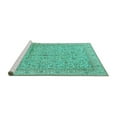 thumbnail image 2 of Ahgly Company Machine Washable Indoor Round Persian Turquoise Blue Traditional Area Rugs, 6' Round, 2 of 4