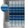 thumbnail image 3 of 54x78 Inch Shower Curtain Decorative Navy Blue Ombre Stripe Bathtub Bath Curtains Fabric Waterproof Bathroom Decor Farmhouse Striped Gradient Small Stall Shower Curtain Set with 12 Hooks, 3 of 6