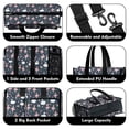 thumbnail image 3 of Teacher Tote Bag,Dark Blue Swan Ballerina Pattern Teacher Utility Tote Bag,Large Work Tote Bags for Women with Multiple Pockets,Top Zipper Closure,13.8x10.6x6.7 Inch, 3 of 5