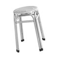 thumbnail image 3 of Taburete apilable sin respaldo, portátil, antideslizante, resistente, industrial, redondo, de acero inoxidable, para bar, aula, comedor, interior., 3 of 8