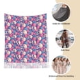 thumbnail image 6 of Cauagu white Skull blue flower Print Women Wrap Shawl tassels Scarves Retro Scarf 77.6"X28.3", 6 of 8