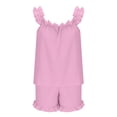 thumbnail image 4 of ShomPort Pajama for Women 2 Piece Ruffle Soft Tank Top and Shorts Summer Home Sleep Sets, 4 of 6