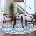 thumbnail image 3 of Round Rugs 6 Ft, Blue Daisy Non Slip Area Rugs for Kitchen Bedroom Entryway, Spring Floral Elegant Pastoral Botanical Washable Carpet Runner Rug Floor Mats for Bedroom Home Decor, 3 of 8