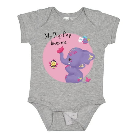 

Inktastic Pap Pap Loves Me Pink Purple Elephant Cute Gift Baby Boy Bodysuit