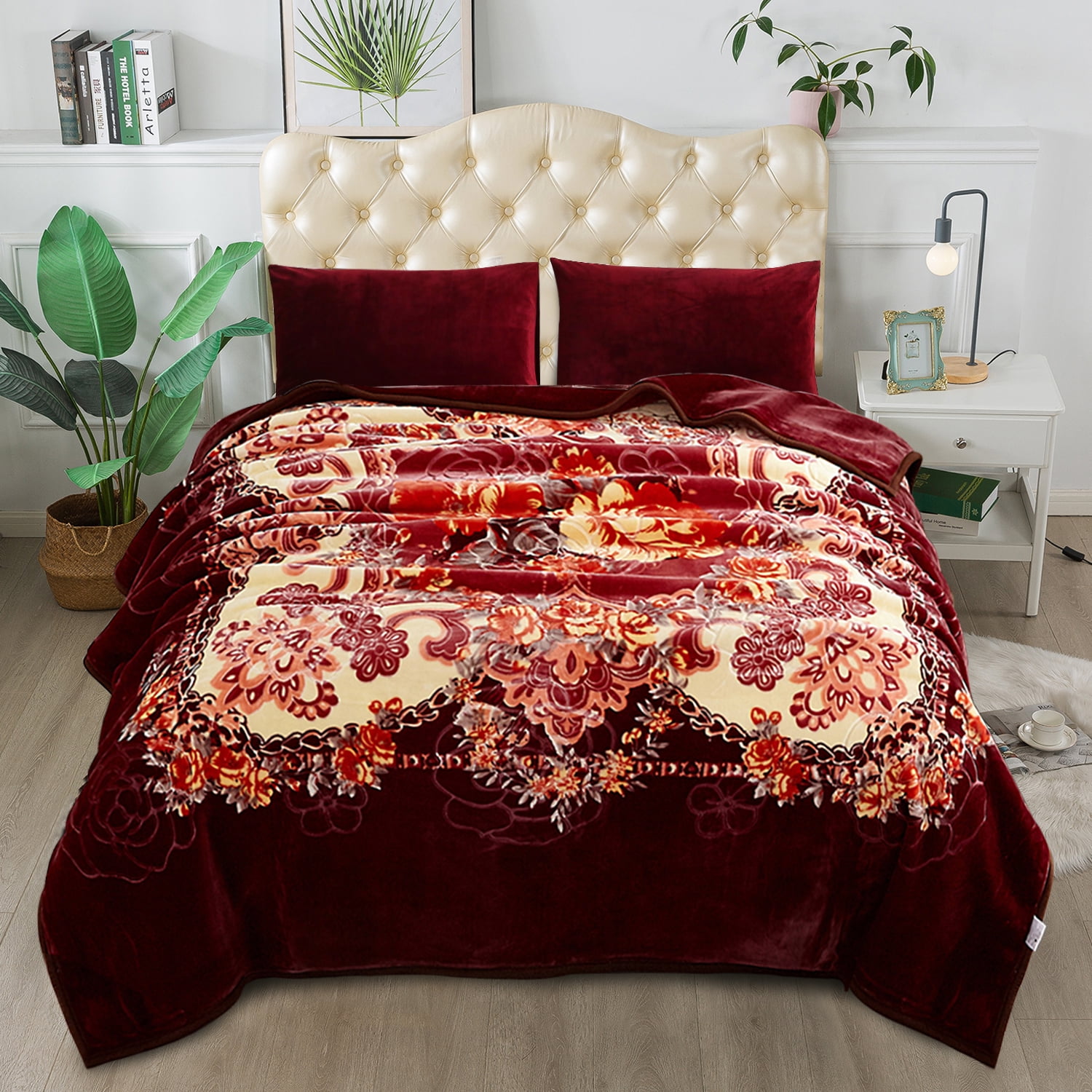 JML 2 Ply Fleece Plush Bed Blanket,Heavy Thick Soft Warm Mink Blanket for  Winter Queen,79x91,8.5lb 