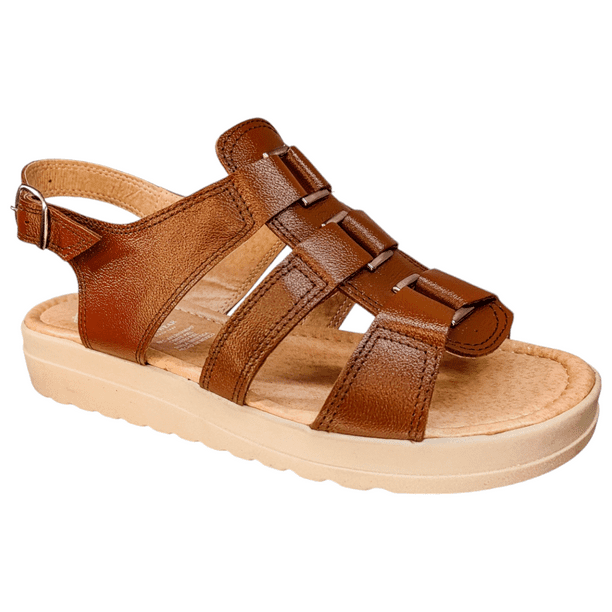 Sandalias Mujer Casuales Piel Vacuno de Broche Versatil para Playa Huarache Para Diario