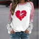 thumbnail image 3 of Gibobby Tops Mujeres Casual Sudadera casual de manga larga con cuello redondo y estampado de amor del día de San Valentín para mujer (Estilo 1)(Vino, S), 3 of 4