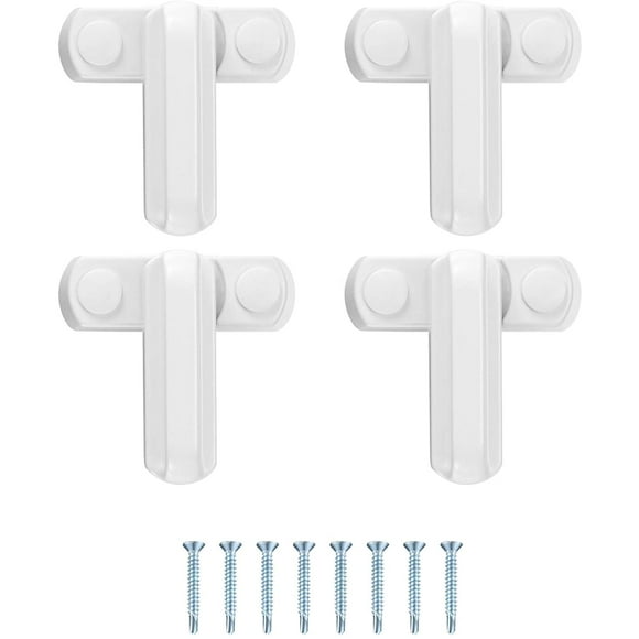Pieces Window Jammer Locks, Sash Blocker Window Jammer, Door Window Restrictor Security for UPVC, PVC, Doors, Windows - White